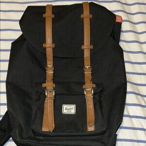 Herschel Supply Company Black Backpack with Tan Straps